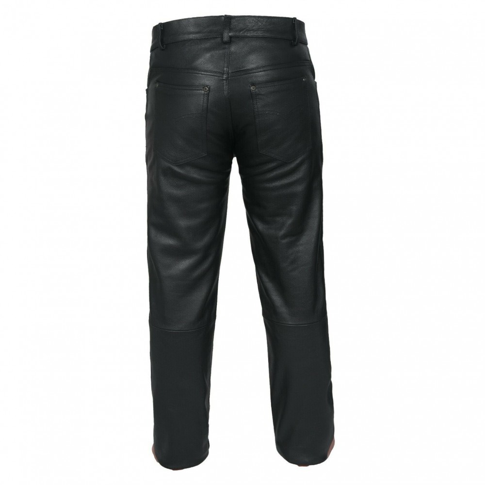 Men's Genuine Cow Skin Motorcycle Leather Pant