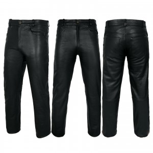 Men's Genuine Cow Skin Motorcycle Leather Pant